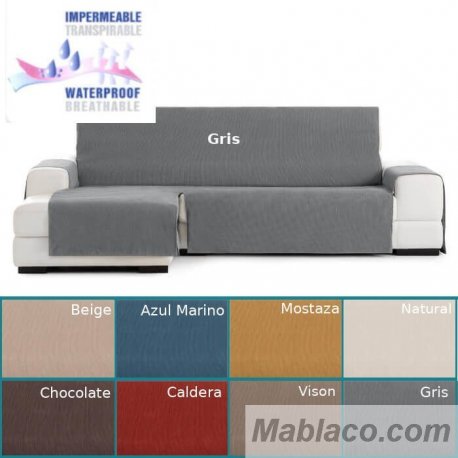 Cubre sofá acolchado chaiselongue Azul Marino - Mueblam