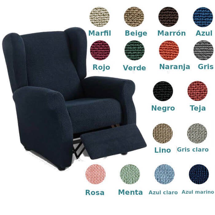 Funda de sillón Relax Textura pana - blueemoon
