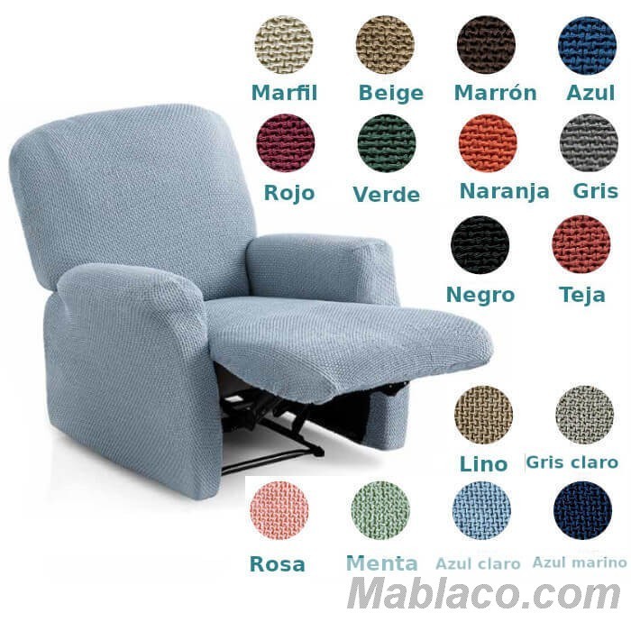 Funda de sillón bielástica de Eysa medidas generales Sillón relax
