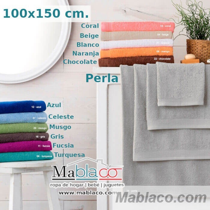 2 toallas de ducha 100x150 cm 100% algodón