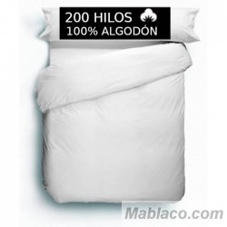 Funda Nórdica 100% Algodón 200 hilos Blanca Lisa Royal 1 pieza