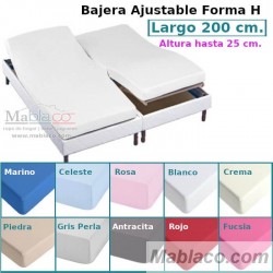 Sábana Bajera Lisa Cama Articulada Gemelar Forma H Largo 200 cm y altura hasta 25 cm Royal en 10 colores