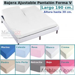  Sábana Bajera Lisa Cama Articulada Pantalón Forma V Largo 190 cm y altura hasta 30 cm Royal en 10 colores