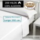 Sábana Encimera 100% Algodón 200 hilos Royal largo 250 cm para colchones de 180 cm.