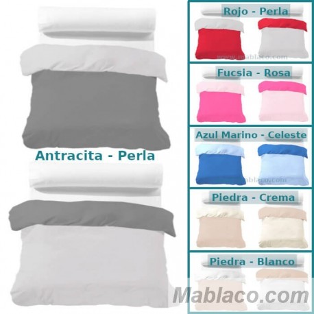 Funda Nórdica Bicolor Cuna Bebé Royal 1 pieza Reversible en 6 combinaciones a elegir