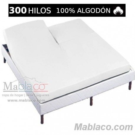 Sábana Bajera 100% Algodón Satén 300 hilos Cama Articulada Patalón Forma V Largo 180 cm y altura hasta 25 cm Royal