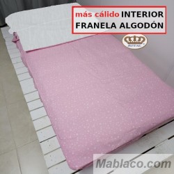 Saco Nórdico Bebé Franela Algodón Invierno Nido Rosa Estrellas Con Cremallera y Fuelle Royal