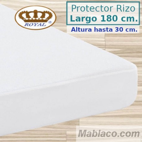  Protector Colchón Rizo Algodón Impermeable transpirable Largo Especial 180 cm Alto hasta 30 cm ROYAL