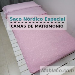 Saco Nórdico Nido Rosa Estrellas Cama de Matromonio Con Cremallera Y Fuelle Royal