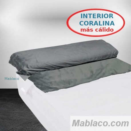 Saco Nórdico interior Coralina Invierno Bebé Liso Bicolor Blanco interior Gris Royal