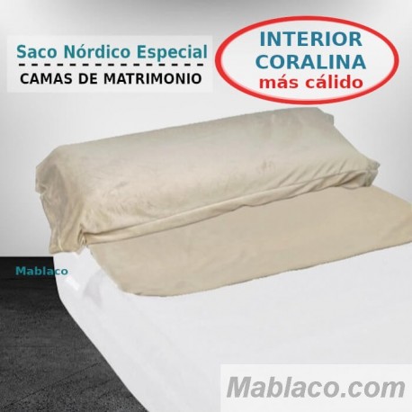 Saco Nórdico Coralina Blanco interior Beige Royal Cama de Matromonio con Cremallera y Fuelle