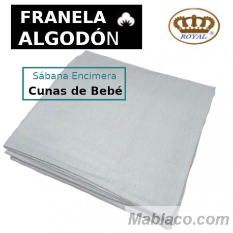 Sábana Encimera de Invierno Franela Algodón Gris Cunas de Bebé liso Royal 