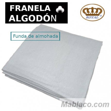 Funda de Almohada Franela Algodón Gris Royal