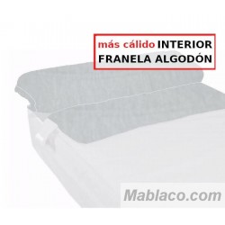 Saco Nórdico Franela Algodón Invierno Liso Bicolor Blanco Royal Con Cremallera y Fuelle