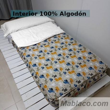 Saco Nórdico Perritos Lino interior 100% Algodón 200 hilos Royal