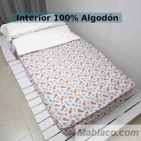 Saco Nórdico Conejitos Arcoíris interior 100% Algodón 200 hilos Royal