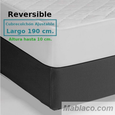 Cubrecolchón Acolchado Reversible AMBAR 2 Royal Tela / Tela Largo Especial 190 cm Alto hasta 10 cm ROYAL