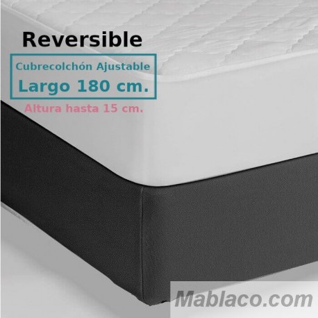 Cubrecolchón Acolchado Reversible AMBAR 2 Royal Tela / Tela Largo Especial 180 cm Alto hasta 15 cm ROYAL