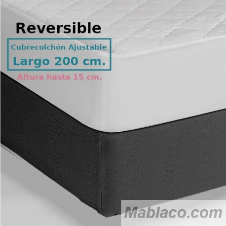 Cubrecolchón Acolchado Reversible AMBAR 2 Royal Tela / Tela Largo Especial 200 cm Alto hasta 15 cm ROYAL