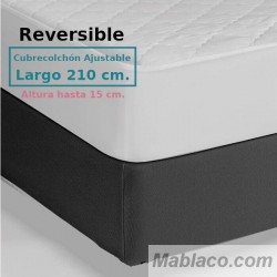 Cubrecolchón Acolchado Reversible AMBAR 2 Royal Tela / Tela Largo Especial 210 cm Alto hasta 15 cm ROYAL