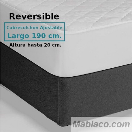 Cubrecolchón Acolchado Reversible AMBAR 2 Royal Tela / Tela Largo Especial 190 cm Alto hasta 20 cm ROYAL