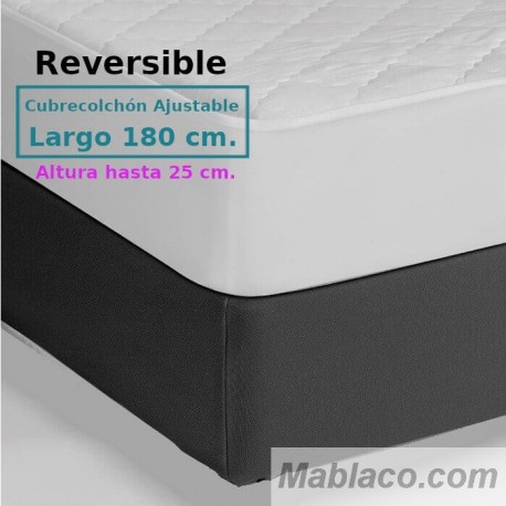 Cubrecolchón Acolchado Reversible AMBAR 2 Royal Tela / Tela Largo Especial 180 cm Alto hasta 25 cm ROYAL