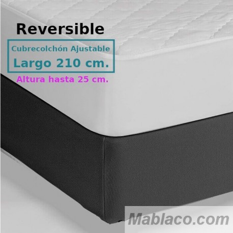 Cubrecolchón Acolchado Reversible AMBAR 2 Royal Tela / Tela Largo Especial 210 cm Alto hasta 25 cm ROYAL