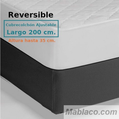  Cubrecolchón Acolchado Reversible AMBAR 2 Royal Tela / Tela Largo Especial 200 cm Alto hasta 35 cm ROYAL