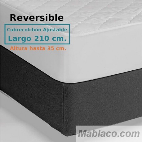 Cubrecolchón Acolchado Reversible AMBAR 2 Royal Tela / Tela Largo Especial 210 cm Alto hasta 35 cm ROYAL