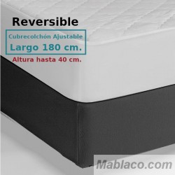 Cubrecolchón Acolchado Reversible AMBAR 2 Royal Tela / Tela Largo Especial 180 cm Alto hasta 40 cm ROYAL