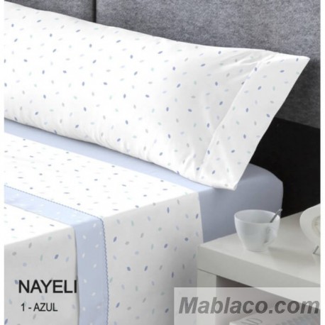 Juego de Sábanas Coralina Nayely Azul Cama 200