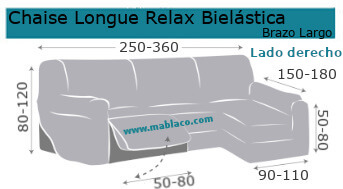 Funda Sofá Relax Chaise Longue Izquierdo Largo (250-360 cm) Beige