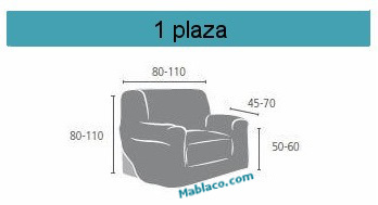 Funda sillón 1 plaza Práctica VALERIA de Eysa  Lanovenanube medidas  generales 1 plaza Colores Crudo C00